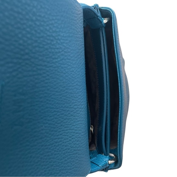 AMA Ambra Medium Crossbody in Peacock Teal/Made in Italy - Picture 6 of 8